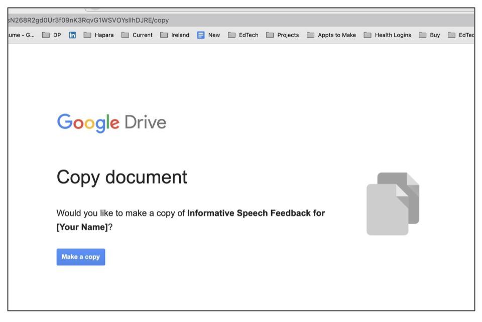 Google Forms Copy Document