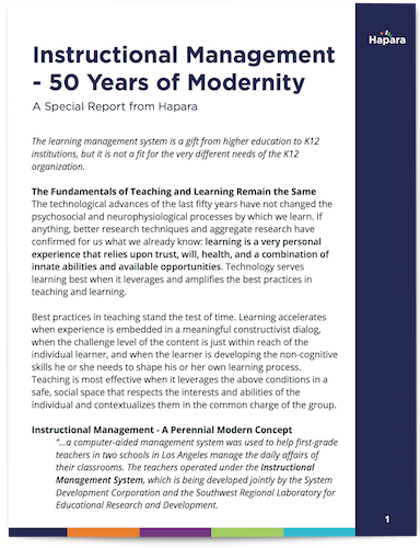 Instructional Management - 50 Years of Modernity White Paper