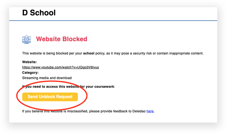 K-12 Web Filter - Website Blocked